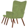 Sillón de relax con reposapiés terciopelo verde claro en Sillones | Comprar online en Foru.es