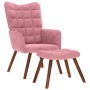Sillón de relax con reposapiés terciopelo rosa en Sillones | Comprar online en Foru.es