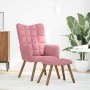 Sillón de relax con reposapiés terciopelo rosa en Sillones | Comprar online en Foru.es