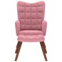 Sillón de relax con reposapiés terciopelo rosa en Sillones | Comprar online en Foru.es