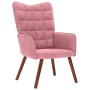 Sillón de relax con reposapiés terciopelo rosa en Sillones | Comprar online en Foru.es
