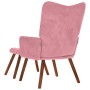 Sillón de relax con reposapiés terciopelo rosa en Sillones | Comprar online en Foru.es