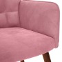 Sillón de relax con reposapiés terciopelo rosa en Sillones | Comprar online en Foru.es