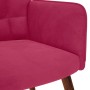 Sillón de relax con reposapiés terciopelo rojo tinto en Sillones | Comprar online en Foru.es