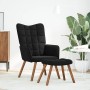 Sillón relajante con taburete de terciopelo negro en Sillones | Comprar online en Foru.es
