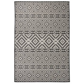 Alfombra de exterior de tejido plano rayas negras 160x230 cm de vidaXL, Alfombras - Ref: Foro24-340853, Precio: 66,43 €, Desc...
