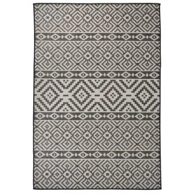 Alfombra de exterior de tejido plano rayas negras 160x230 cm de vidaXL, Alfombras - Ref: Foro24-340853, Precio: 59,62 €, Desc...
