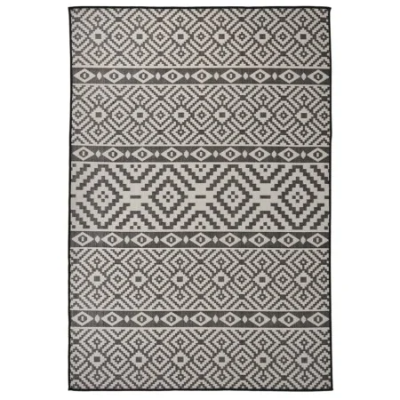 Alfombra de exterior de tejido plano rayas negras 160x230 cm de vidaXL, Alfombras - Ref: Foro24-340853, Precio: 59,62 €, Desc...