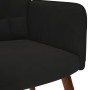 Sillón relajante con taburete de terciopelo negro en Sillones | Comprar online en Foru.es