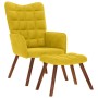 Sillón relajante con taburete de terciopelo amarillo en Sillones | Comprar online en Foru.es