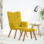 Sillón relajante con taburete de terciopelo amarillo en Sillones | Comprar online en Foru.es
