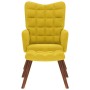 Sillón relajante con taburete de terciopelo amarillo en Sillones | Comprar online en Foru.es
