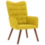 Sillón relajante con taburete de terciopelo amarillo en Sillones | Comprar online en Foru.es