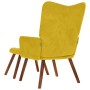 Sillón relajante con taburete de terciopelo amarillo en Sillones | Comprar online en Foru.es