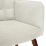 Sillón relajante con taburete de terciopelo color crema en Sillones | Comprar online en Foru.es