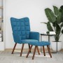 Sillón de relax con reposapiés terciopelo azul en Sillones | Comprar online en Foru.es