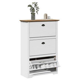 Zapatero BODO blanco y marrón 80x35x118 cm en Zapateros y organizadores de calzado | Comprar online en Foru.es