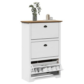 Zapatero BODO blanco y marrón 80x35x118 cm en Zapateros y organizadores de calzado | Comprar online en Foru.es