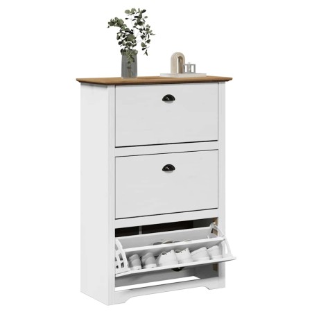 Zapatero BODO blanco y marrón 80x35x118 cm en Zapateros y organizadores de calzado | Comprar online en Foru.es