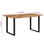 Mesa de comedor de madera maciza de acacia 154x80x76 cm de vidaXL, Mesas de cocina y de comedor - Ref: Foro24-286473, Precio:...