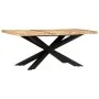 Mesa de comedor madera maciza de mango rugosa 180x90x76 cm de vidaXL, Mesas de cocina y de comedor - Ref: Foro24-285963, Prec...