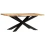 Mesa de comedor madera maciza de mango rugosa 180x90x76 cm de vidaXL, Mesas de cocina y de comedor - Ref: Foro24-285963, Prec...