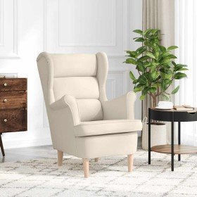 Sillón de lino blanco 74x84x100 cm en Sillones | Comprar online en Foru.es