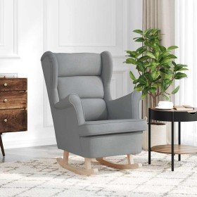 Silla mecedora de tela gris claro 74x90x102 cm en Sillones | Comprar online en Foru.es
