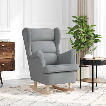 Silla mecedora de tela gris claro 74x90x102 cm en Sillones | Comprar online en Foru.es