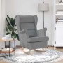 Silla mecedora de tela gris claro 74x90x102 cm en Sillones | Comprar online en Foru.es