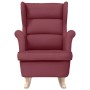 Silla mecedora de tela rojo vino tinto 74x90x102 cm en Sillones | Comprar online en Foru.es