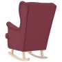 Silla mecedora de tela rojo vino tinto 74x90x102 cm en Sillones | Comprar online en Foru.es