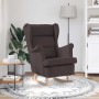 Silla mecedora de tela marrón oscuro 74x90x102 cm en Sillones | Comprar online en Foru.es