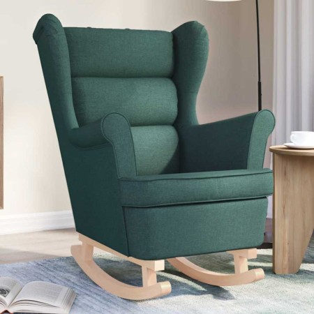 Silla mecedora de tela verde oscuro 74x90x102 cm en Sillones | Comprar online en Foru.es
