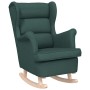 Silla mecedora de tela verde oscuro 74x90x102 cm en Sillones | Comprar online en Foru.es