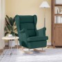 Silla mecedora de tela verde oscuro 74x90x102 cm en Sillones | Comprar online en Foru.es