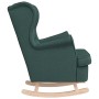 Silla mecedora de tela verde oscuro 74x90x102 cm en Sillones | Comprar online en Foru.es