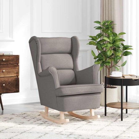 Silla mecedora de tela taupe 74x90x102 cm en Sillones | Comprar online en Foru.es