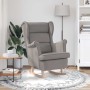 Silla mecedora de tela taupe 74x90x102 cm en Sillones | Comprar online en Foru.es