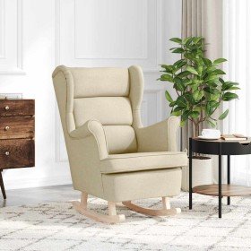 Silla mecedora de tela crema 74x90x102 cm en Sillones | Comprar online en Foru.es