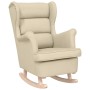Silla mecedora de tela crema 74x90x102 cm en Sillones | Comprar online en Foru.es