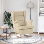 Silla mecedora de tela crema 74x90x102 cm en Sillones | Comprar online en Foru.es