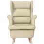 Silla mecedora de tela crema 74x90x102 cm en Sillones | Comprar online en Foru.es
