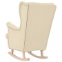 Silla mecedora de tela crema 74x90x102 cm en Sillones | Comprar online en Foru.es