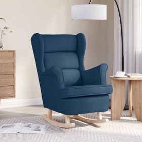 Silla mecedora de tela azul 74x90x102 cm en Sillones | Comprar online en Foru.es
