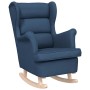 Silla mecedora de tela azul 74x90x102 cm en Sillones | Comprar online en Foru.es