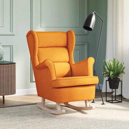 Silla mecedora de tela amarillo oscuro 74x90x102 cm en Sillones | Comprar online en Foru.es