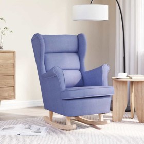Silla mecedora de tela azul vaquero 74x90x102 cm en Sillones | Comprar online en Foru.es