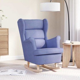 Silla mecedora de tela azul vaquero 74x90x102 cm en Sillones | Comprar online en Foru.es