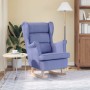 Silla mecedora de tela azul vaquero 74x90x102 cm en Sillones | Comprar online en Foru.es